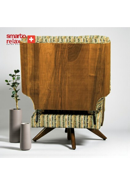 Relax TV Koltuğu Berjer (Çok Renkli) – Genova Eleganza (Berjer + Puf), Döner Mekanizmalı, Ergonomik, Kadife/Şönil Kumaş, Dekoratif Tekli Koltuk (Salon/Oturma Odası) fırsatları