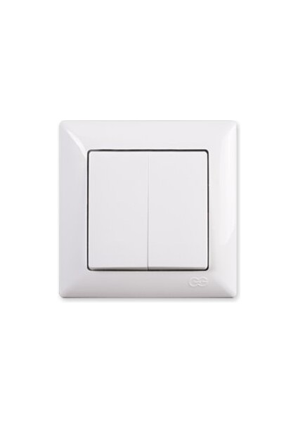 Günsan Visage Beyaz Komütatör Anahtar Çerçeveli