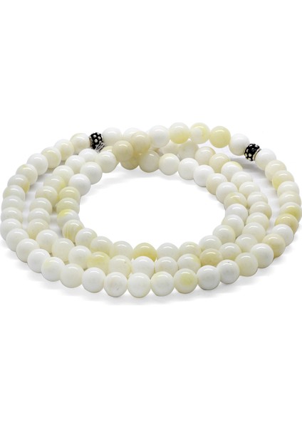 Hem Bileklik - Hem Kolye - Hem Tesbih 99LU Sedef Doğaltaş Takı