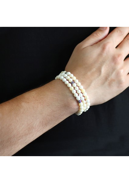 Hem Bileklik - Hem Kolye - Hem Tesbih 99LU Sedef Doğaltaş Takı modelleri