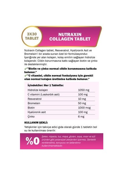Beauty Gold Kolajen Takviyesi - 30 Tablet, Hidrolize Kolajen, C Vitamini, Biotin ve Çinko ile Zenginleştirilmiştir, Türkiye Menşeli fırsatları