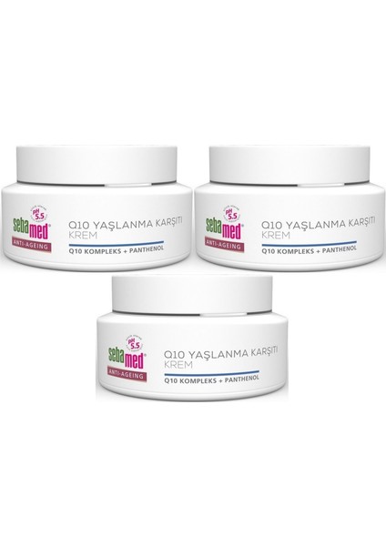 Q10 Yaşlanma Karşıtı Koruyucu Anti-Age Krem 50ML (3 Lü Set)
