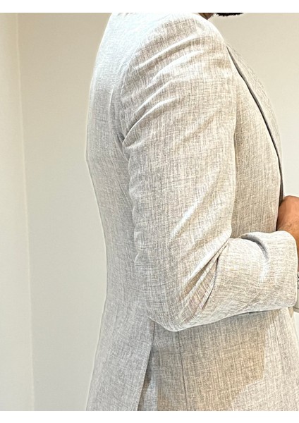 Takım Elbise Keten Jogger Pantolon -Çeket Esnek Yeni Model Yeni Trend Spor Takım