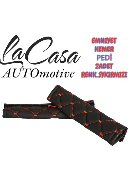 Her Araca Uyumlu Oto Yastık - Emniyet Kemer Pedi Seti ( Siyah-Kırmızı ) fiyatları
