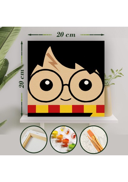 Sayılarla Boyama 20X20 Tuval Seti Fırça Boya Dahil Çıtaya Gerili - Harry Potter