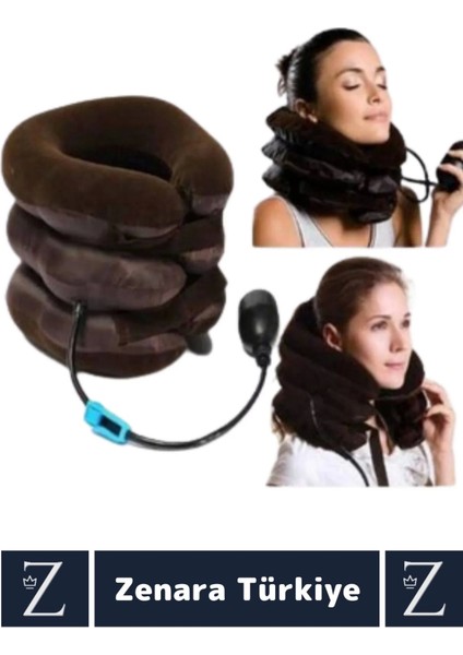 Kompakt Ortopedik Fıtık Araç Seyahat Kamp Ev Ofis Piknik 3 Katlı Şişirilebilir Pompalı Boyun Yastığı modelleri