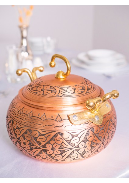 Bakır Tencere Ağır İşleme Tombul Model 3 lt modelleri