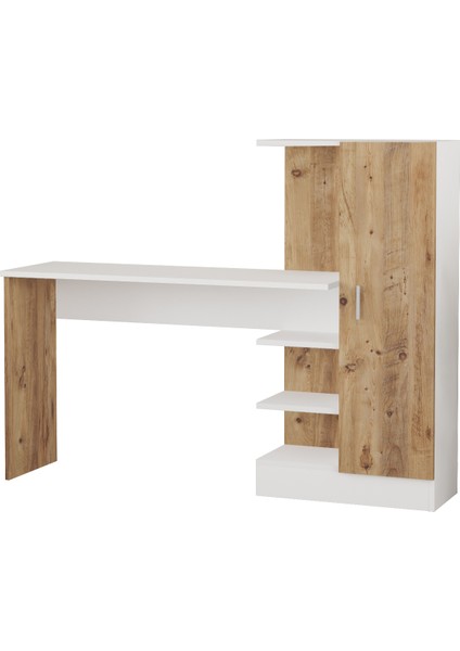 Wose Kitaplıklı Çalışma Masası, Çocuk Çalışma Masası Atlantik Çam Beyaz Wos2-Aw fırsatları