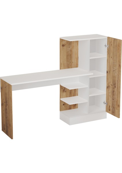 Wose Kitaplıklı Çalışma Masası, Çocuk Çalışma Masası Atlantik Çam Beyaz Wos2-Aw indirimleri