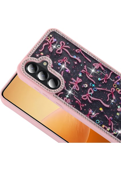 Samsung Galaxy S24 Fe Kılıf Taşlı ve Sim Süsleme Tasarımlı Azra Premium Sert Silikon Kapak modelleri