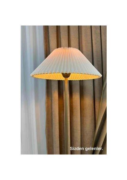 LMD-FR03 Conic Eskime Mat Gold Metal Lambader - Kırma Krem fiyatları