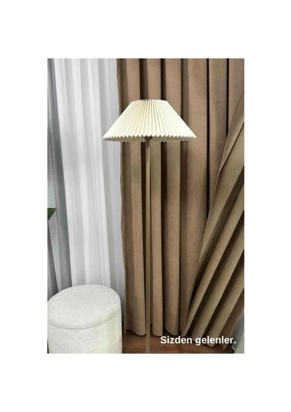 LMD-FR03 Conic Eskime Mat Gold Metal Lambader - Kırma Krem modelleri