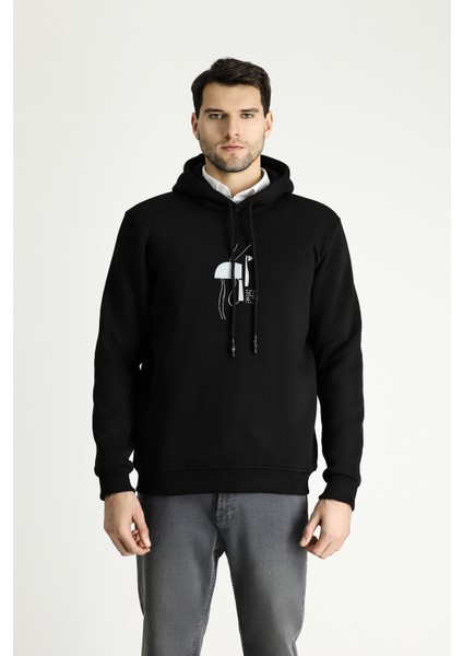 Kapüşonlu Baskılı Pamuklu Sweatshirt modelleri