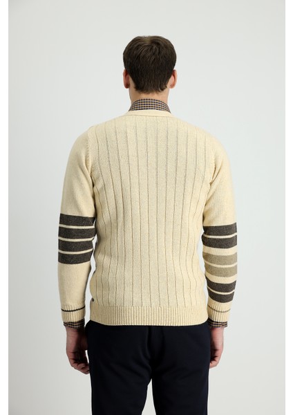 Yünlü Desenli Triko Hırka modelleri