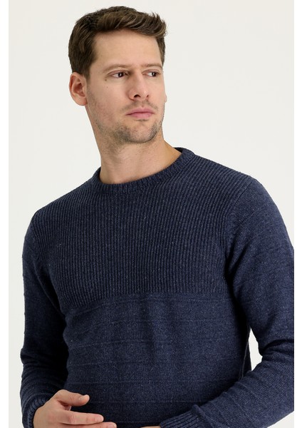 Bisiklet Yaka Slim Fit Dar Kesim Desenli Triko Kazak fiyatları