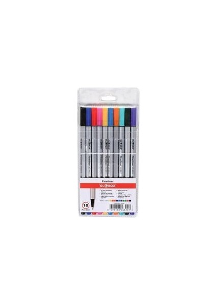 10'lu Fineliner Kalem Seti - Karışık Renkler, 0.4 mm İnce Uç, Çizgili ve Desenli Gövde fiyatları