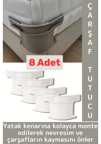 Pratik Nevresim Yorgan Kılıfı Çarşaf Tutucu Sabitleyici Yastık Nevresim Sabitleyici Aparat 8 Adet