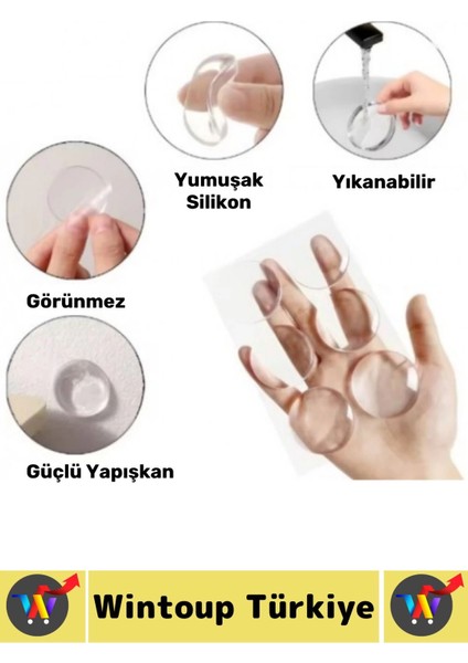 Şık Tasarım Mobilya Kapı Kolu Darbesi Kapı Durdurucu Gürültü Darbe Emici Şeffaf Silikon Ped 6 Adet fırsatları