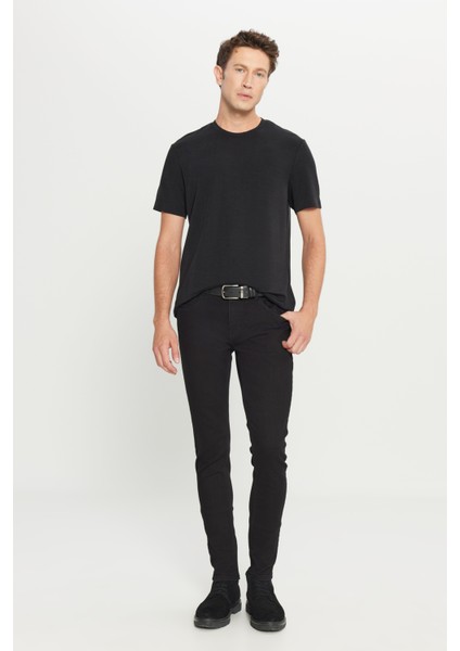 Erkek Siyah Ekstra Slim Fit Dar Kesim Rıss Pamuklu Esnek Denim Jean Kot Pantolon indirimleri