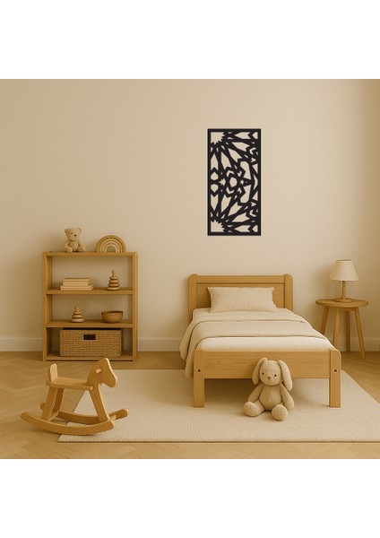 Abstrakt ve Çiçek Desenli Ahşap Dekoratif Tablo - KT4980-3524 modelleri