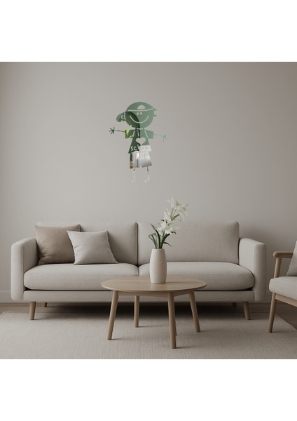 Okul Çocuğu Temalı Dekoratif Aynalı Tablo - KT9117-3011