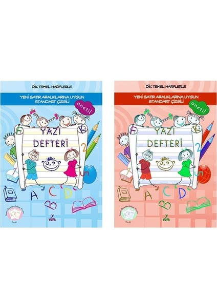 Yuva 1. Sınıf Dik Temel Harf Yazı Defteri A4 1.sınıflara Uygun Güzel Yazı- 4 Adet