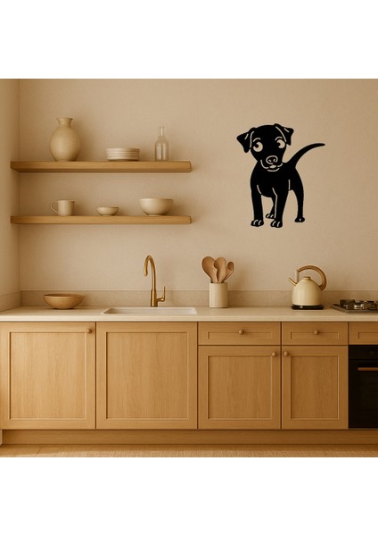 Beyaz ve Bej Köpek Tasarımı Iç Mekan Dekoratif Tablo - KT9446-5658 fiyatları