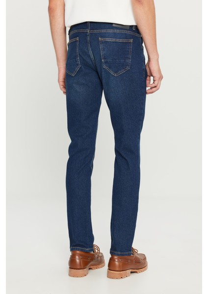 Erkek K.mavı Slim Fit Dar Kesim Magic Denim Esnek Jean Kot Pantolon