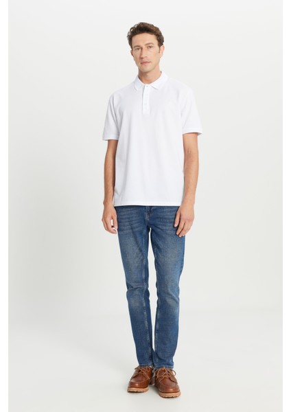 ALTINYILDIZ CLASSICS Erkek Beyaz %100 Pamuk Kıvrılmaz Polo Yaka Slim Fit Dar Kesim Tişört fırsatları