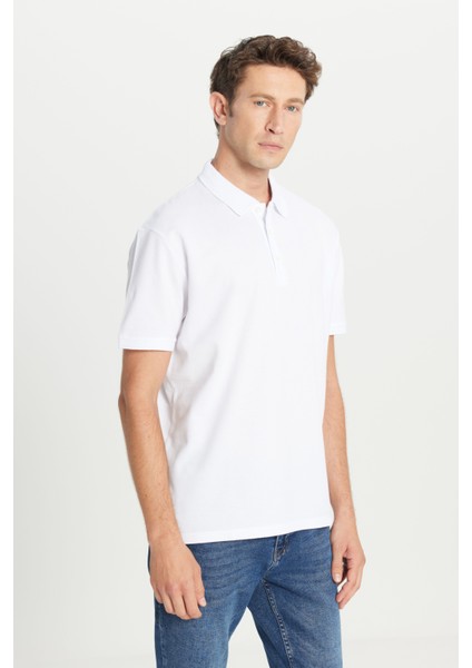 ALTINYILDIZ CLASSICS Erkek Beyaz %100 Pamuk Kıvrılmaz Polo Yaka Slim Fit Dar Kesim Tişört indirimleri