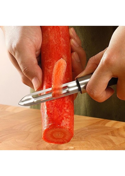 Silikon Saplı Çok Işlevli Paslanmaz Çelik Patates Havuç Kesici Sebze Dilimleyici Patates Bıçağı