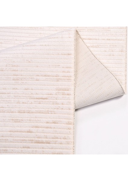 Maggie Beyaz Çizgili Etnik Modern Desenli Akrilik Hav Vermeyen Leke Tutmayan Kolay Temizlenen Yumuşak Makine Salon Yolluk Mutfak Halı fiyatları