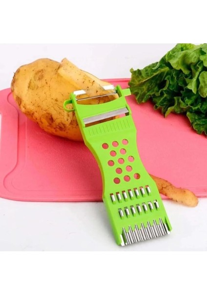 Adet- 5 Fonksiyonlu, Elde Yıkanabilen,yer Kaplamayan, Kullanımı Kolay, Eli Kolu Yormayan, Minik,işlevsel Sebze-Meyve Soyacağı,rende,doğrayıcı,parçalayıcı(2 Farklı Renkte)