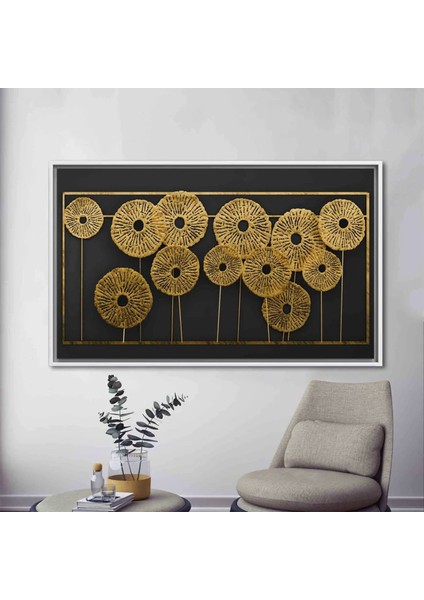 3D Metalik Etkili Modern Duvar Sanatı, Soyut Poster, Altın Efektli Trend Kanvas fiyatları