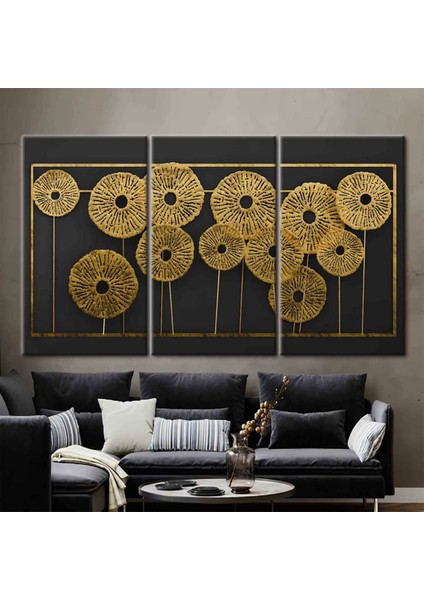 3D Metalik Etkili Modern Duvar Sanatı, Soyut Poster, Altın Efektli Trend Kanvas modelleri