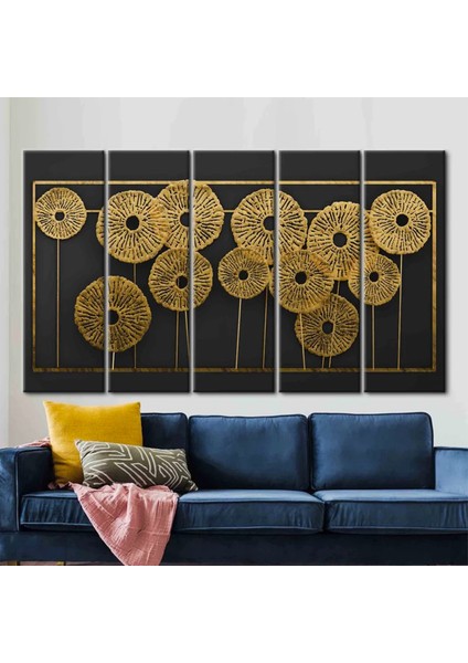 3D Metalik Etkili Modern Duvar Sanatı, Soyut Poster, Altın Efektli Trend Kanvas fırsatları