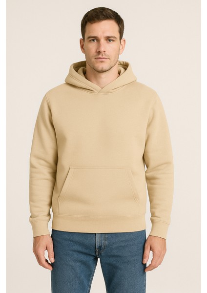 Erkek - Kadın Basic Kapüşonlu Sweatshirt - Oversize Rahat Kalıp Hoodie