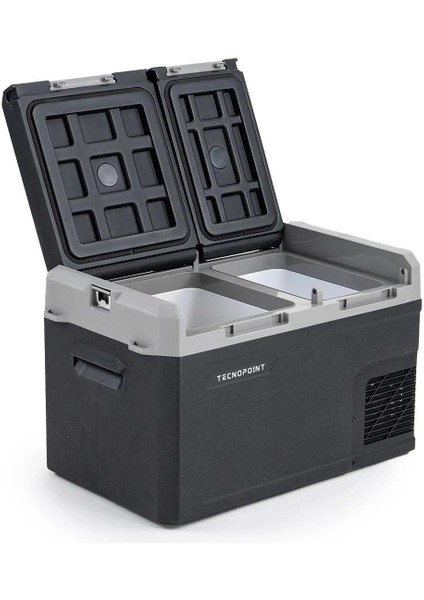 Çift Kapaklı 50 Litre Taşınabilir Araç Buzdolabı 12V/24V/220V Uyumlu