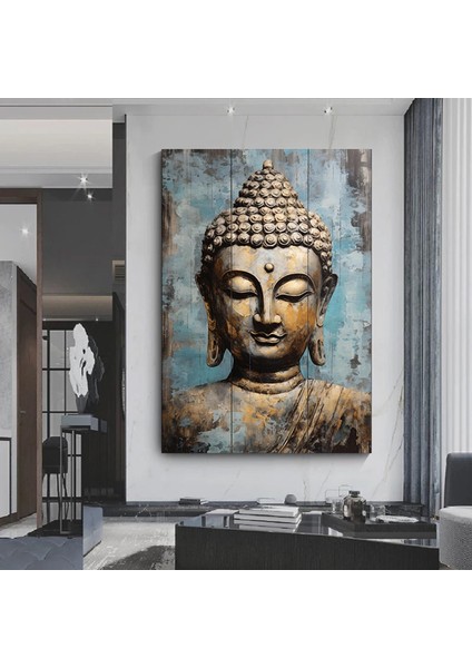 Buddha Kanvas Tablosu, Yoga & Meditasyon Sanatı, Lotuslu Asya Tarzı Ev Hediyesi