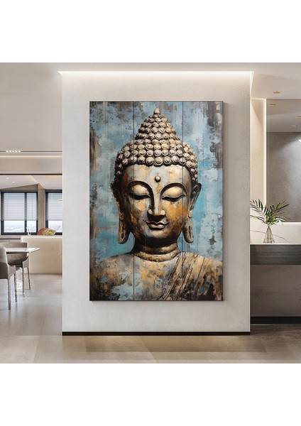 Buddha Kanvas Tablosu, Yoga & Meditasyon Sanatı, Lotuslu Asya Tarzı Ev Hediyesi