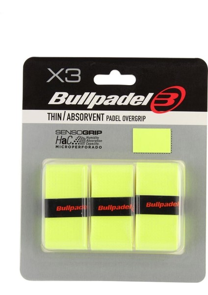 Thin Absorvent Padel Raket Overgrip 3lü Neon Sarı