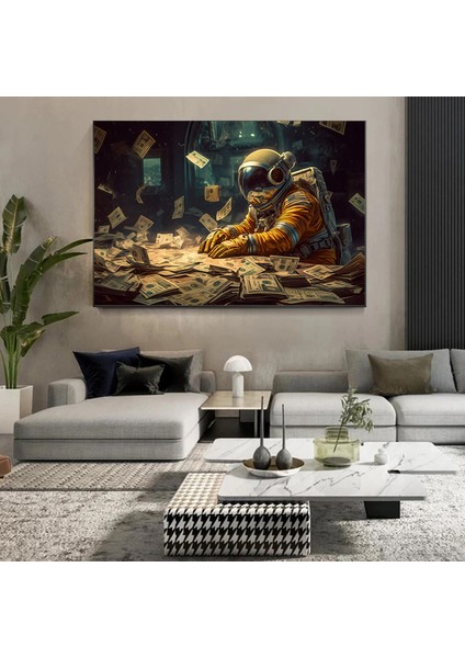 Para ve Astronot Temalı Kanvas Tablo, Astronot Duvar Dekoru fırsatları