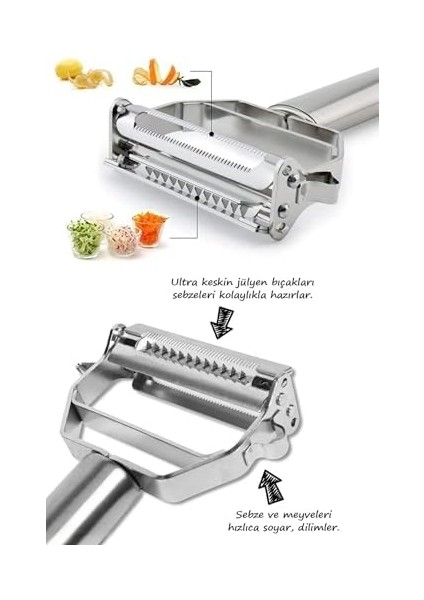 Çelik Turbo Jülyen Soyacak Sebze ve Meyve Soyucu Pratik Soyacak fiyatları
