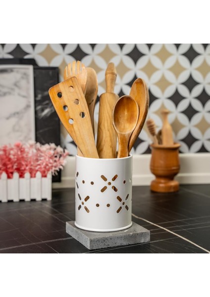 Metal Papatya Çatal-Bıçaklık Metal Mutfak Düzenleyici, Kaşıklık, Tezgahüstü Organizer, Kaşıklık Standı LN1211B