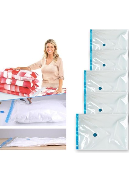 Vakumlu Hurç Poşet Setleri, Her Kullanıma Uygun 5 Parça, 2 Adet 50X70, 2 Adet 55X90, 1 Adet 80X100