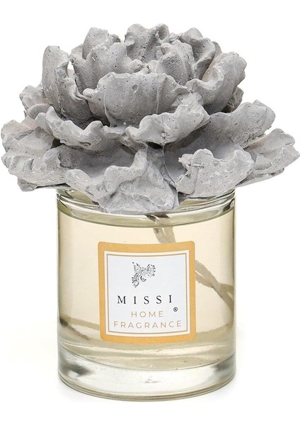 200 ml Gri Seramik Çiçek Taşlı Black Orchid Oda Kokusu