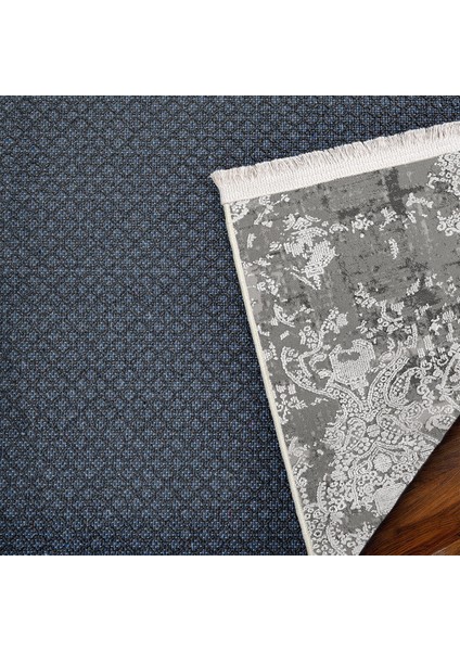 Gri Klasik Etnik Modern Desenli Pamuk Makinada Yıkanabilir Hav Toz Vermez Leke Tutmayan Kaymaz Taban Dijital Makine Baskı Salon Yolluk Mutfak Halı modelleri