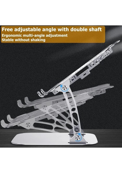 Ht-02 Metal Laptop Standı Yükseklik Ayarlı Fanlı Premium Serisi Notebook Tutucu Alüminyum Macbook Yükseltici 10-17 Inch modelleri