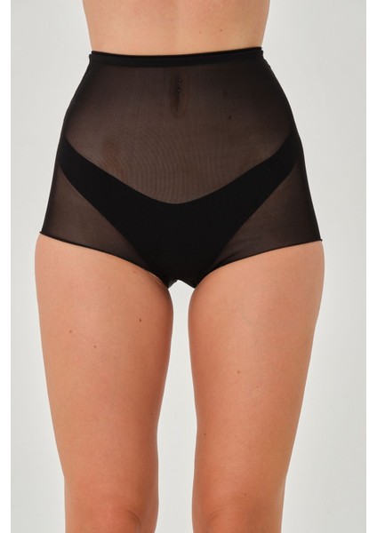 Formia Model Yüksek Bel Toparlayıcı Transparan Detaylı Slip Külot Korse