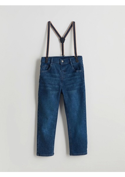 Lcw Baby Indigo Askılı Erkek Bebek Jean Pantolon